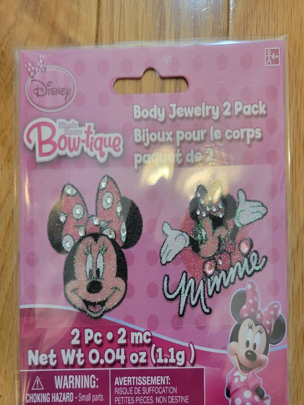 Nwt Minnie Mouse body jewelry 2 pc